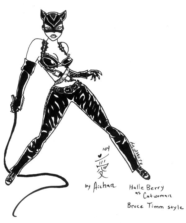 Halle Berry Catwoman Lineart