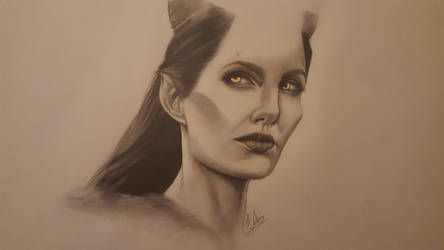 Angelina Jolie/Maleficent pencil drawing