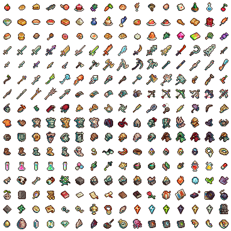A whole lot of RPG items