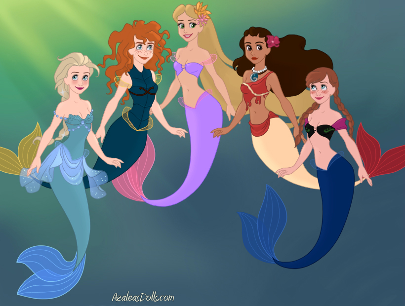 AzaleasDolls MermaidScene - New Princesses by CheshireScalliArt on