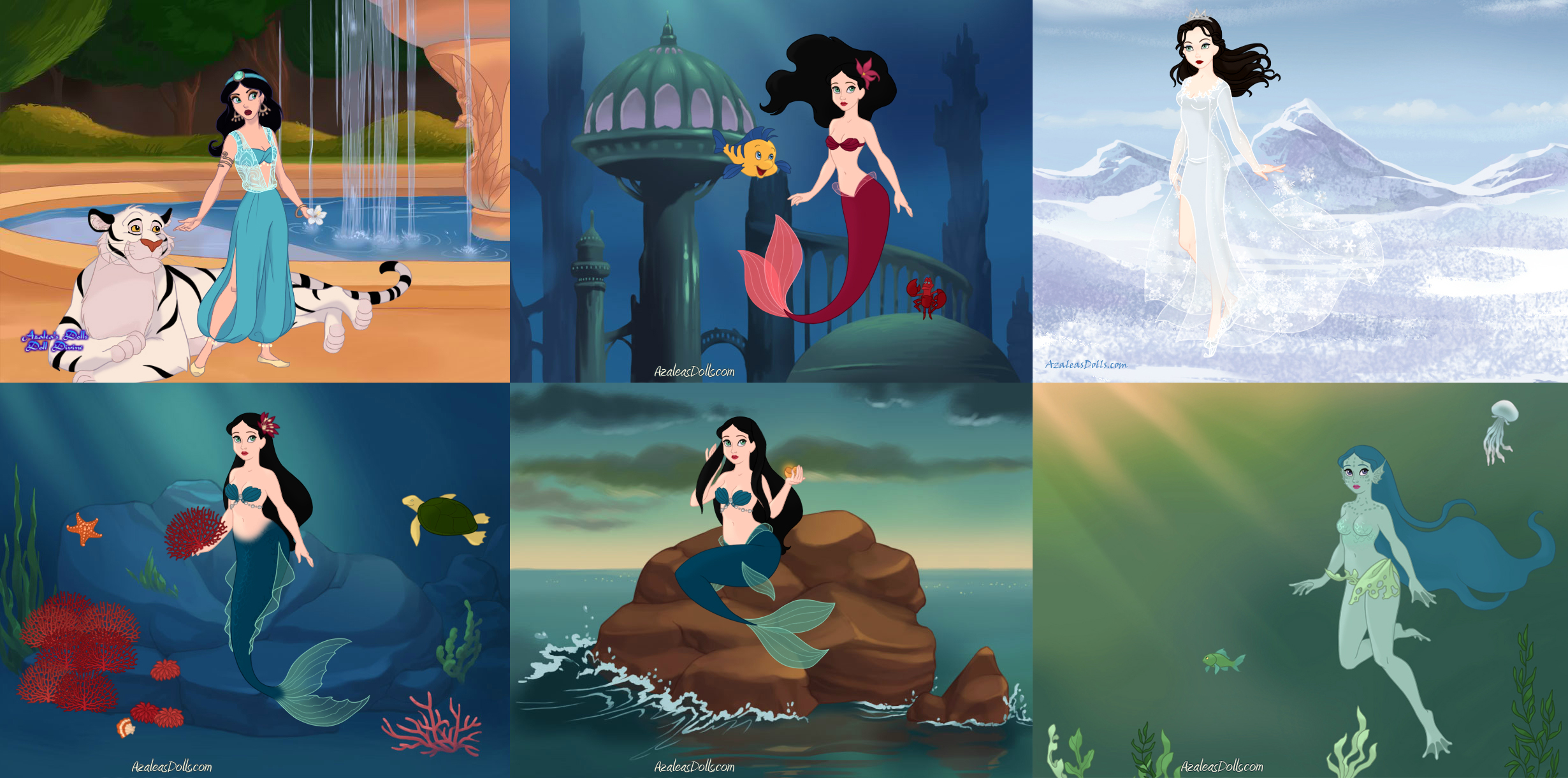 AzaleasDolls MermaidScene - New Princesses by CheshireScalliArt on
