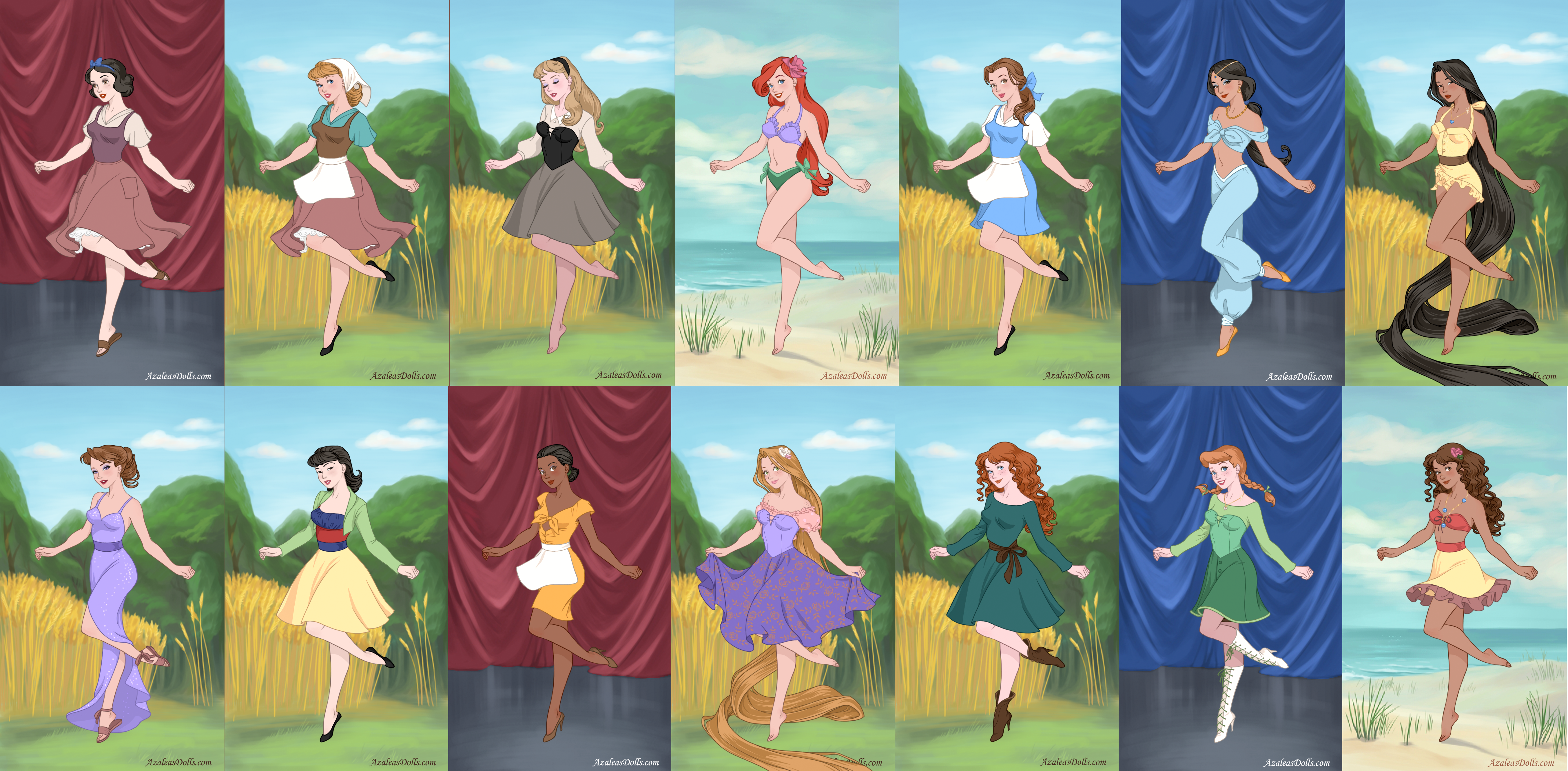 AzaleasDolls Pin Up Princess - Disney Ladies 01.01 by CheshireScalliArt on  DeviantArt