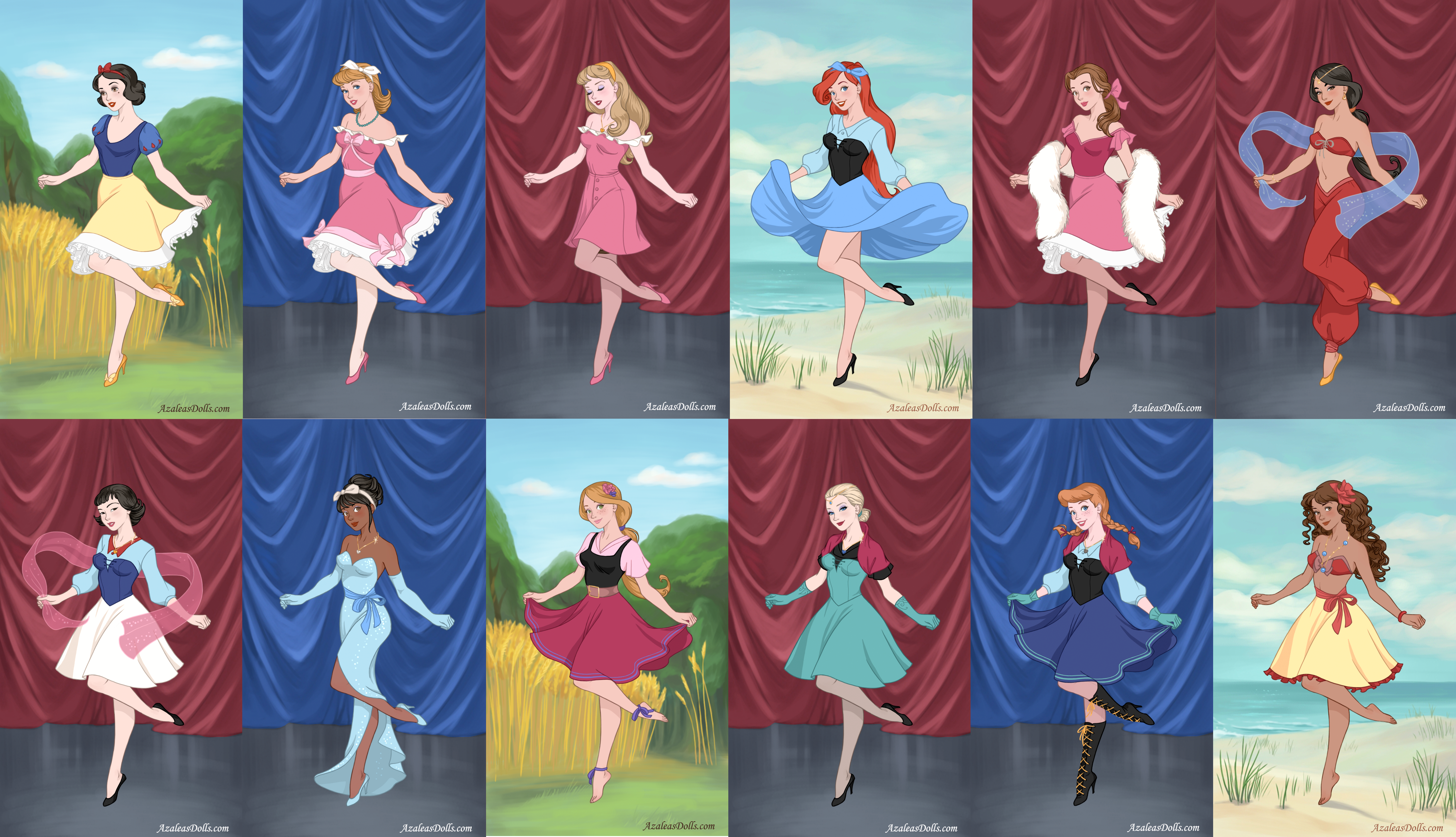 AzaleasDolls Pin Up Princess - Disney Ladies 02.01 by CheshireScalliArt on  DeviantArt