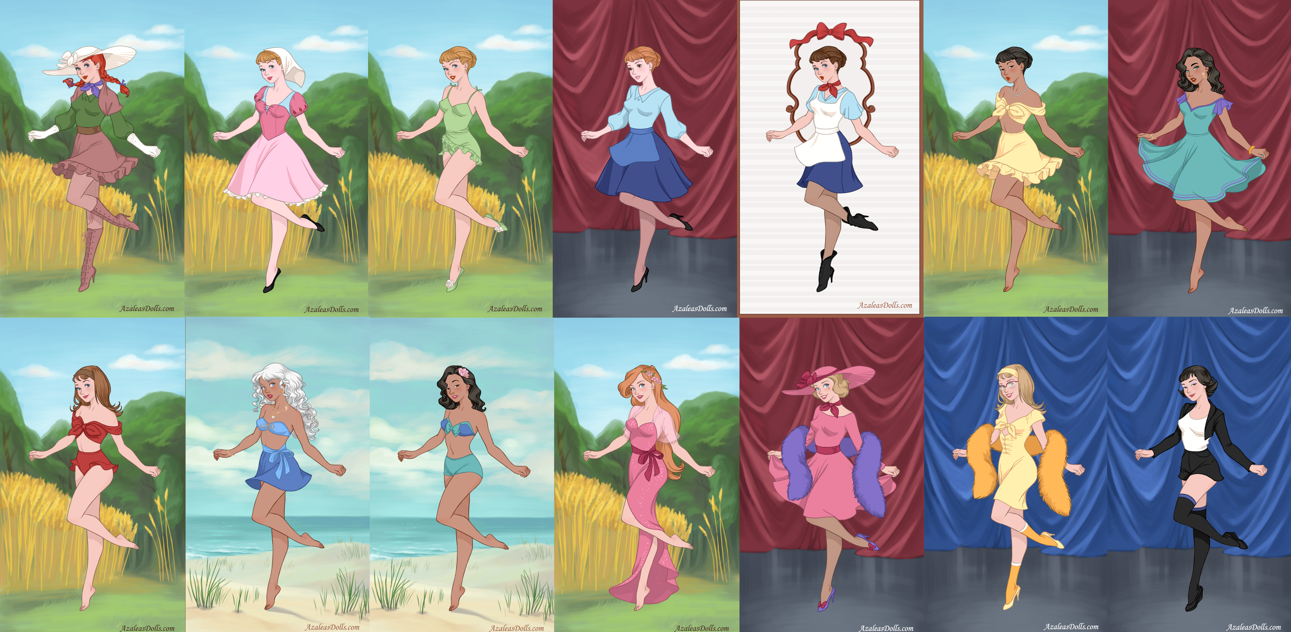 AzaleasDolls Pin Up Princess - Disney Ladies 01.02 by CheshireScalliArt on  DeviantArt