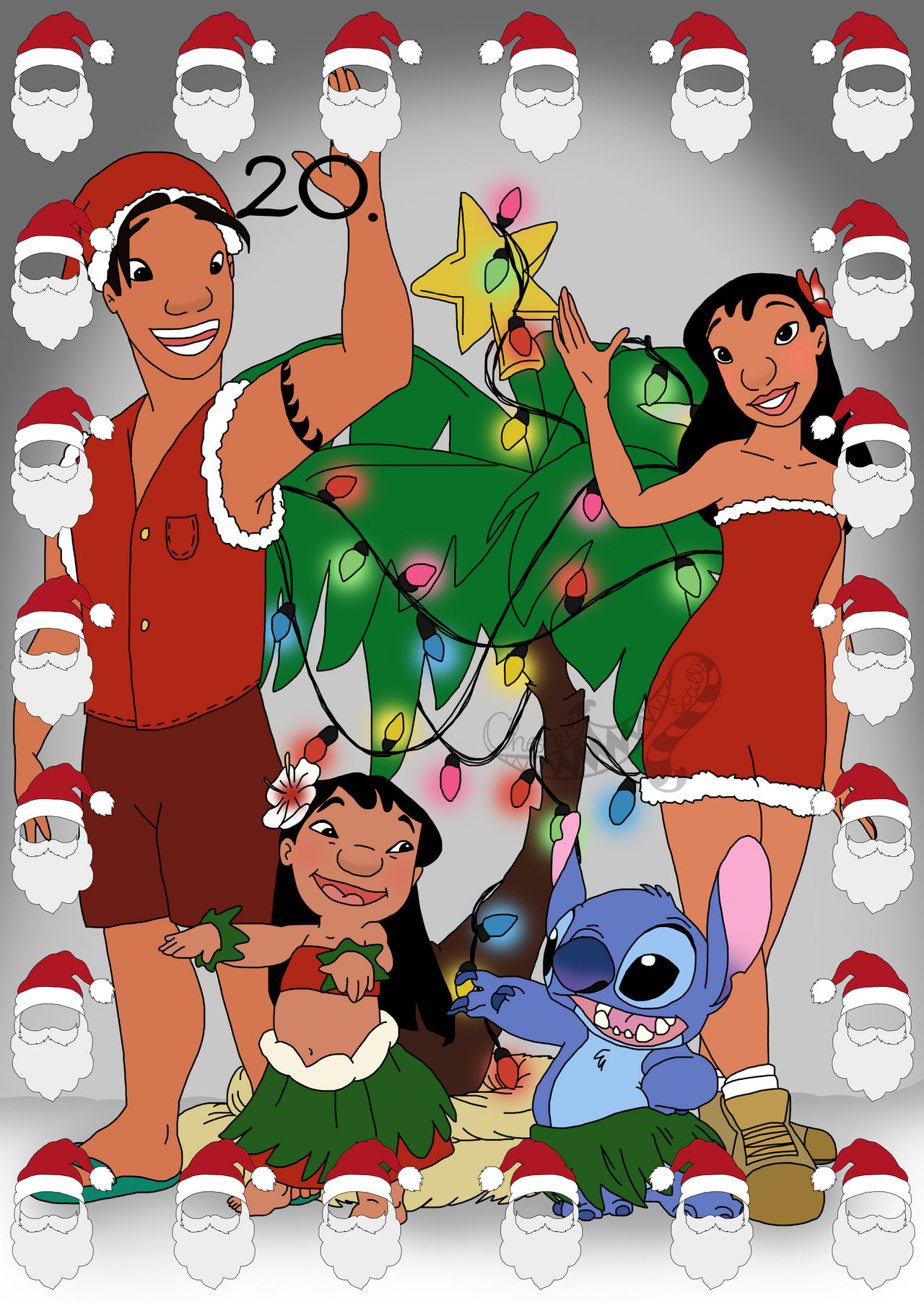 Disney Advent Calendar Lilo Stitch 20 Santa By CheshireScalliArt disney-advent-calendar-lilo-stitch-20-santa-by-cheshirescalliart