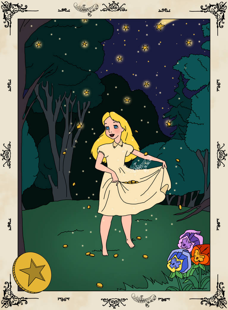 The Star Money Sterntaler Poster Night Fairy Tale Brothers Grimm Children  Moon Pixie Girl Wonder Illustration Magical Fantasy Warm Poetic 