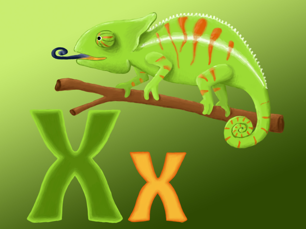 chameleon and letter