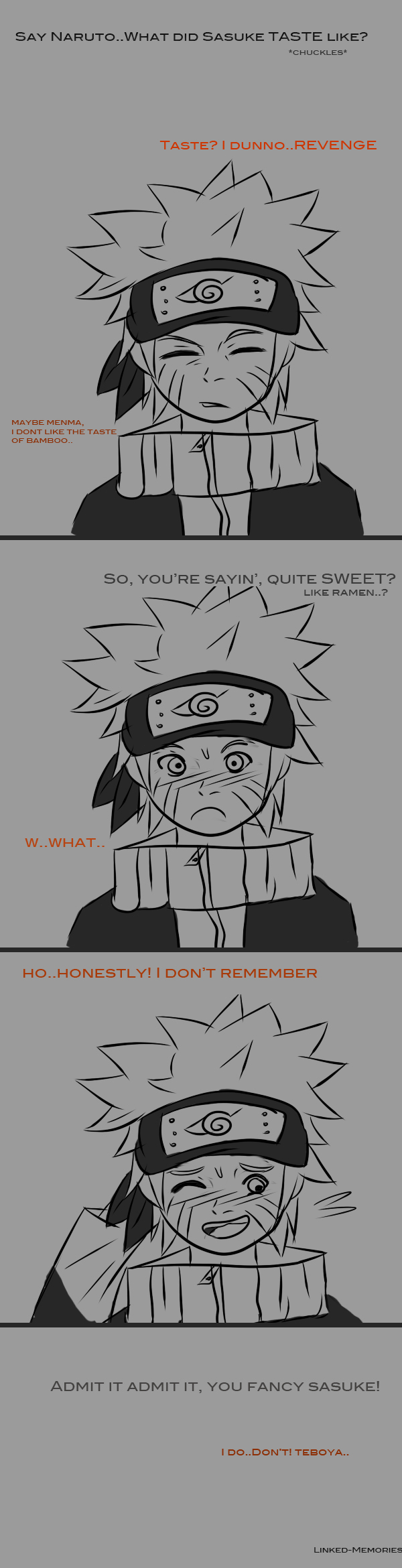 Naruto, what did Sasuke taste like?