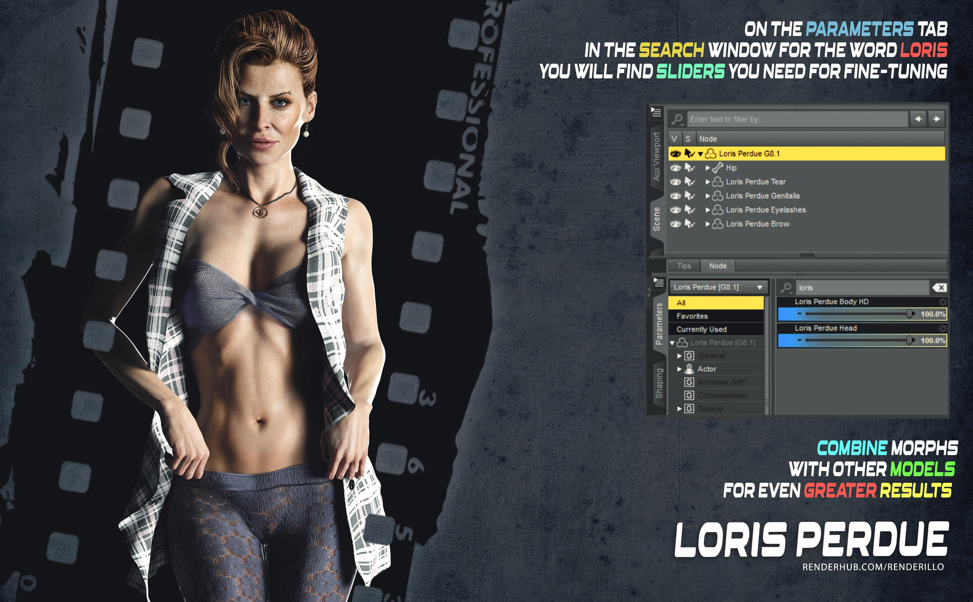 Loris Perdue HD (G8.1) for DAZ3D