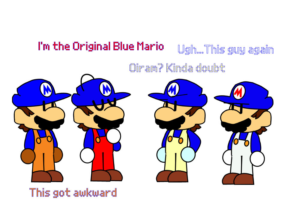 Mario Blue Question Blue Marios...who was the first? by Eddahead63 on DeviantArt