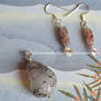 Agate and Sterling Silver Earrings-and-Pendant set