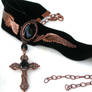 Black Velvet Choker with Cross