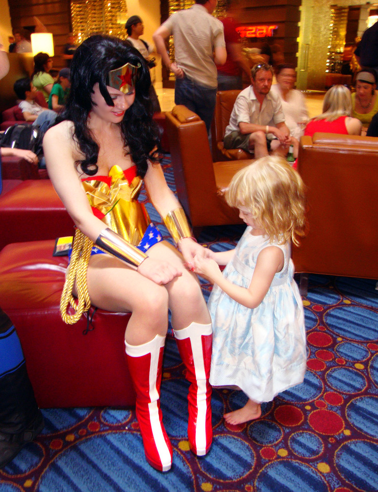 Wonder Woman and small fan