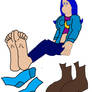 Freda Griffin showing off smelly bare feet!