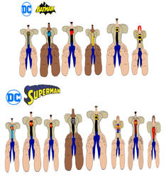 Batman/Superman families having fun wiggling toes!