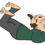 Lynn Loud Sr. laughing on the floor wiggling toes!