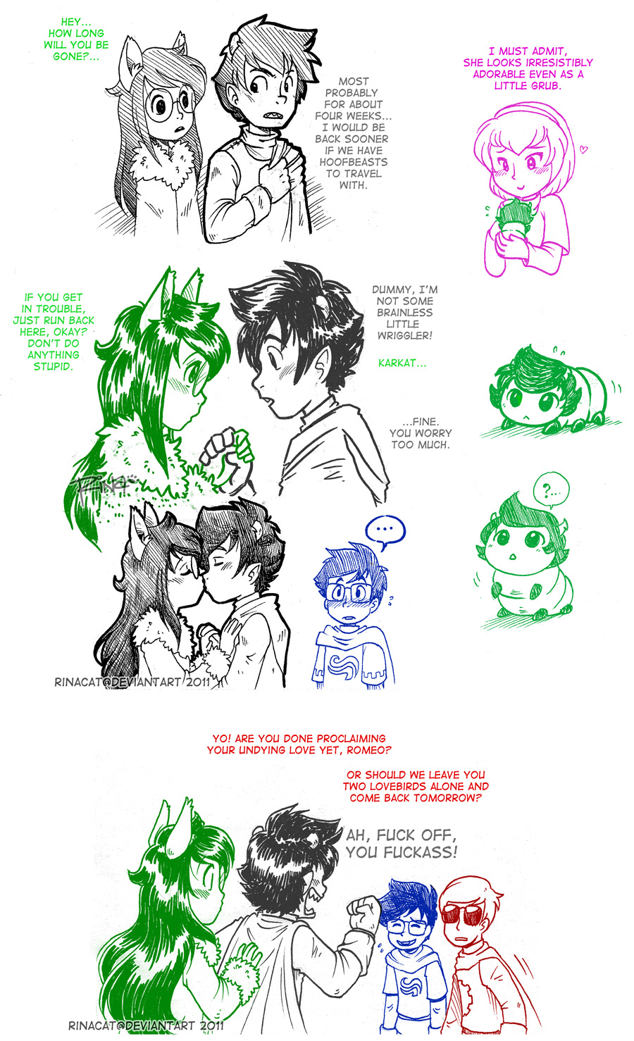 HS: Jade x Karkat pen doodles 111225