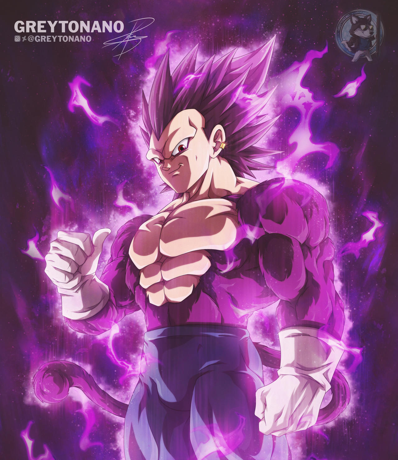 Vegeta Ultra Ego Original Art Poster - Dragon Ball Super Anime