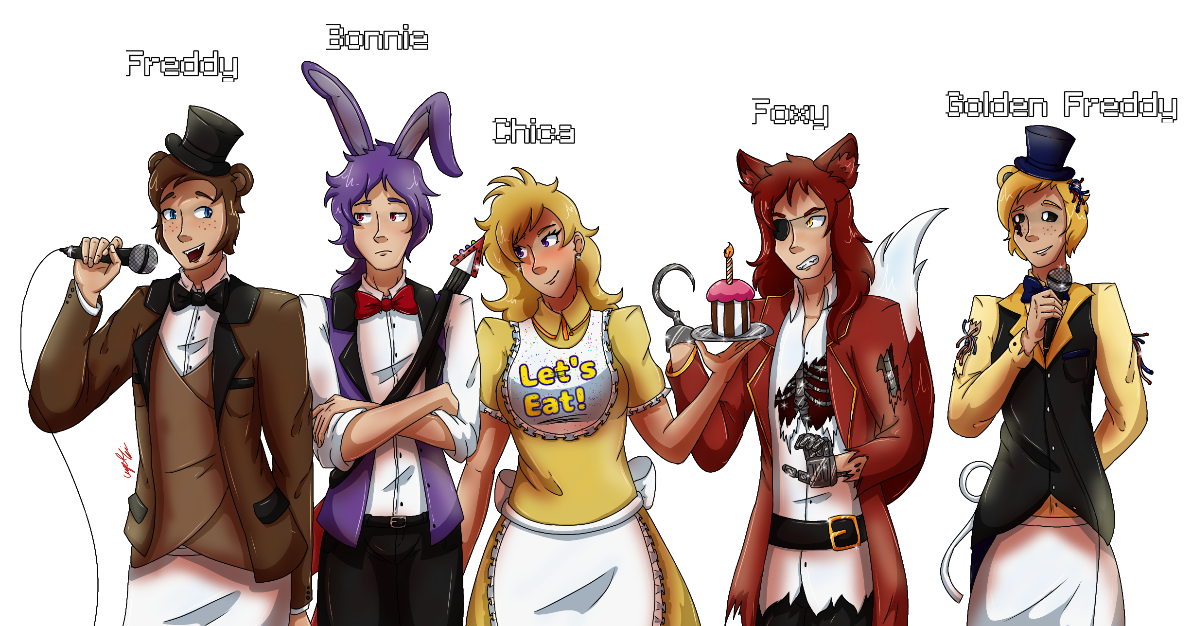 Five nights at Freddys Gijinka by Mangopoptart on deviantART