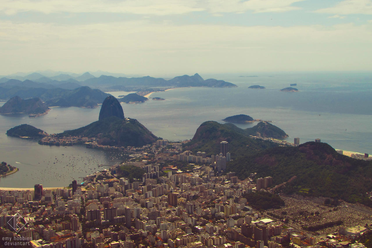 Waterscape, mountainscape and cityscape