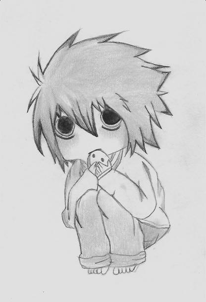 Chibi L - Lawliet - ryuzaki - death note by ma3ahmed on DeviantArt