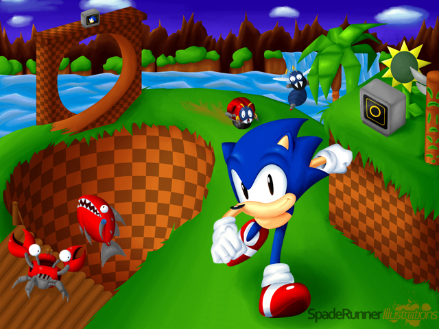 Sonic 1: Green Hill (Past) Background by MTBVCDRemixes on DeviantArt