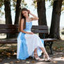 AI Fashion - Blue Elegance in Sunlit Serenity