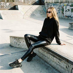 AI Photo - Gloss Leggings At Skatepark