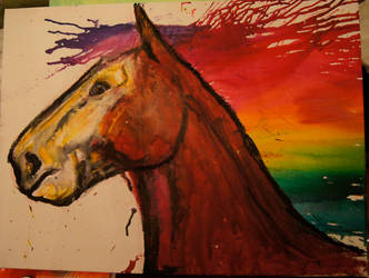 HORSE MELTED CRAYON ART! by ArtisinmyHeart