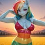 I gave sunset rainbow dash a new dress