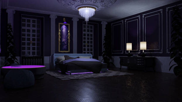 Modern-Baroque Bedroom.