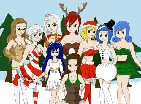 Fairy Tail Girls Christmas Photo