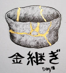 Inktober, day 11: Kintsugi