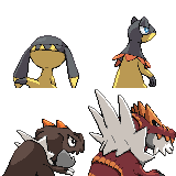 Heliolisk + Tyrantrum Back Sprites