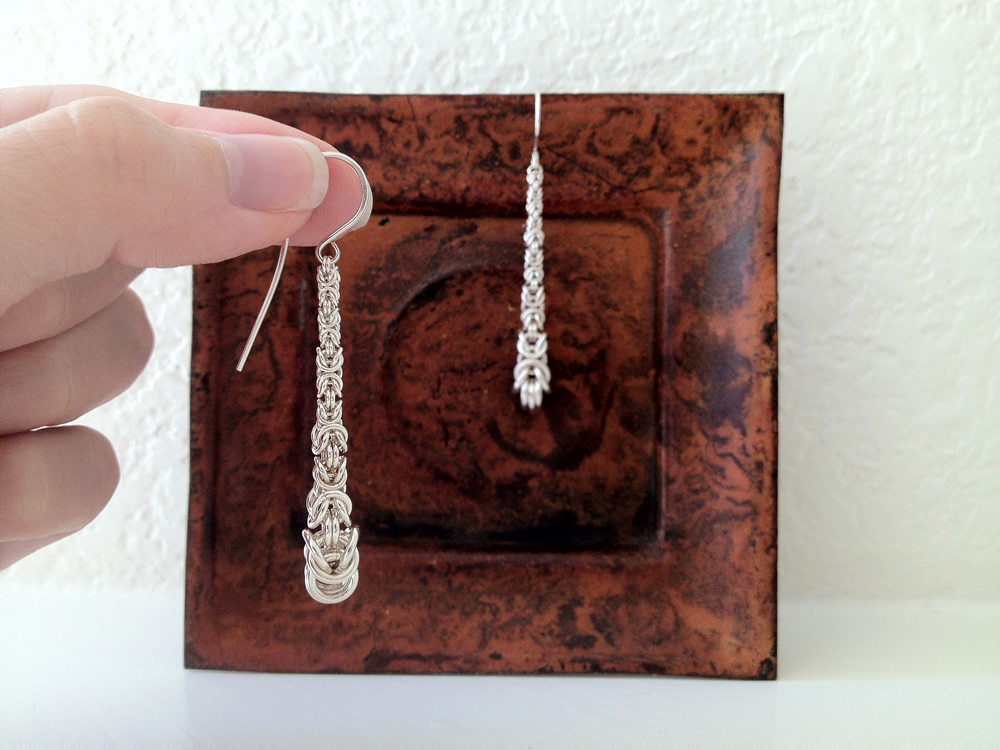 Chainmaille Long Drop Earrings