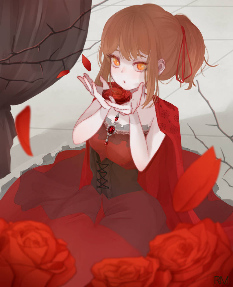 lady surrounded by roses: request by RitaNotSempai on DeviantArt
