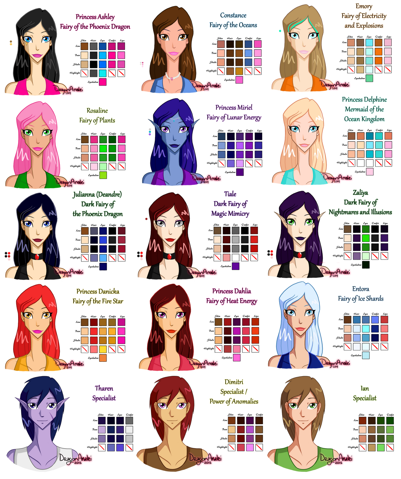 OC Color Palettes by DragonAnalei on DeviantArt