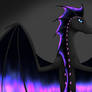 Black and Purple Neon Dragon