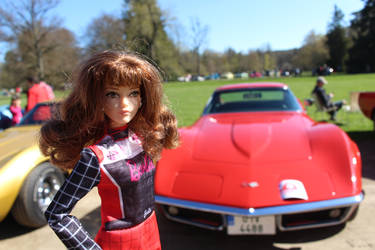 Carla and her red corvette