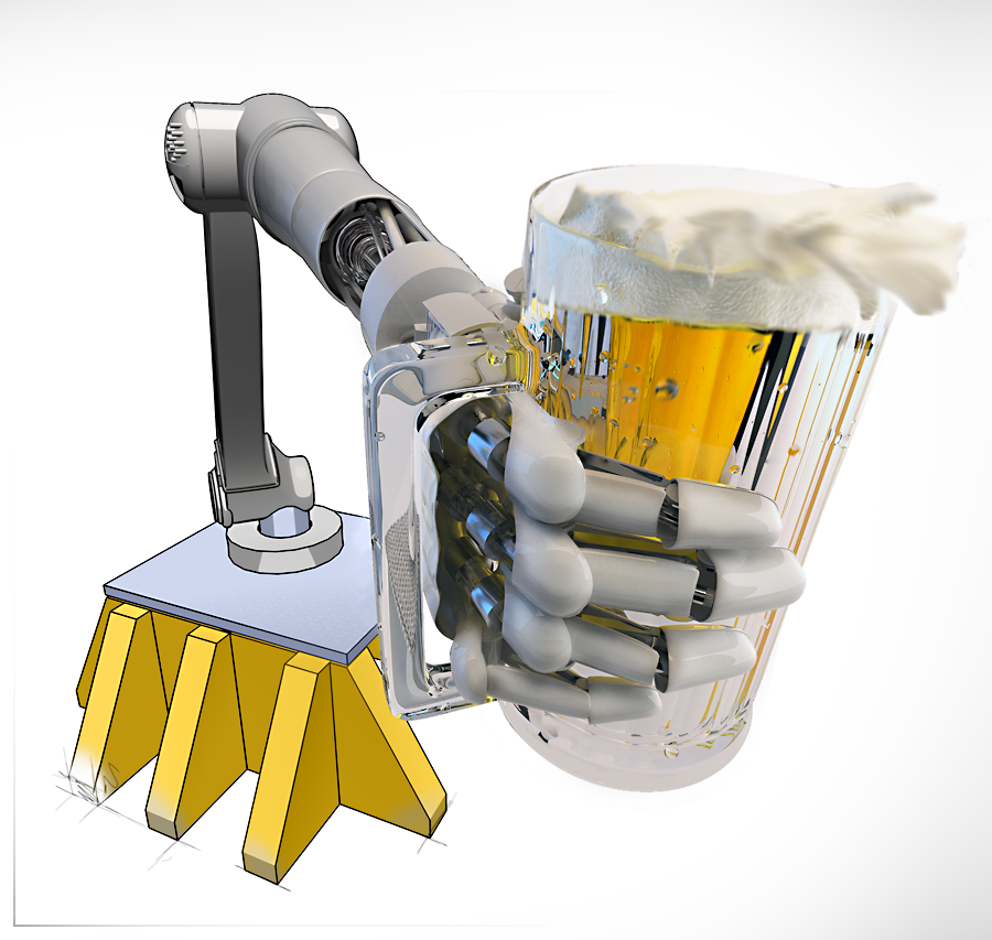 Robo-arm with beer.