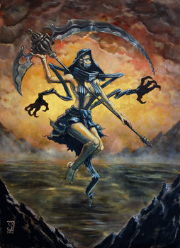 Animated Death Goddess painting