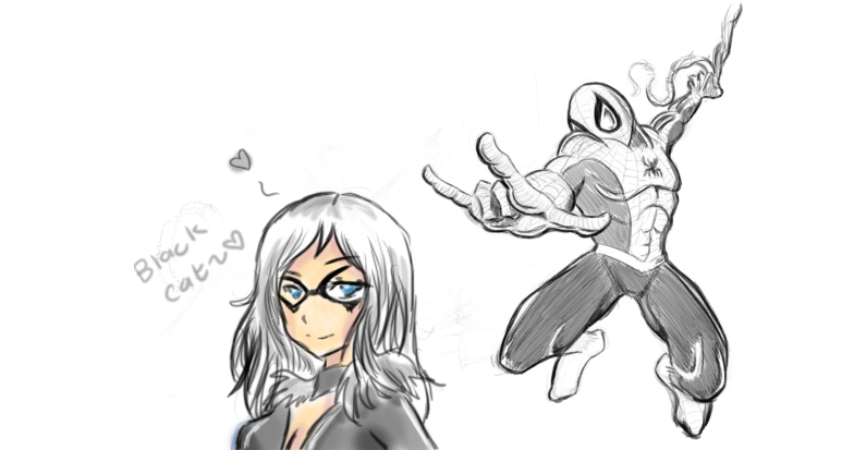 Black Cat and Spiderman by theREDspy on DeviantArt