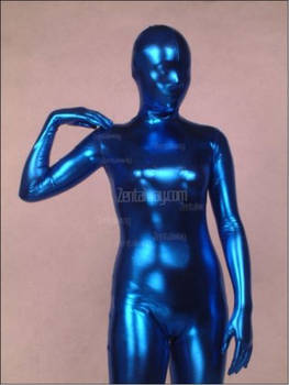 Blue Shiny Metallic Full Bodysuit Unisex Zentai