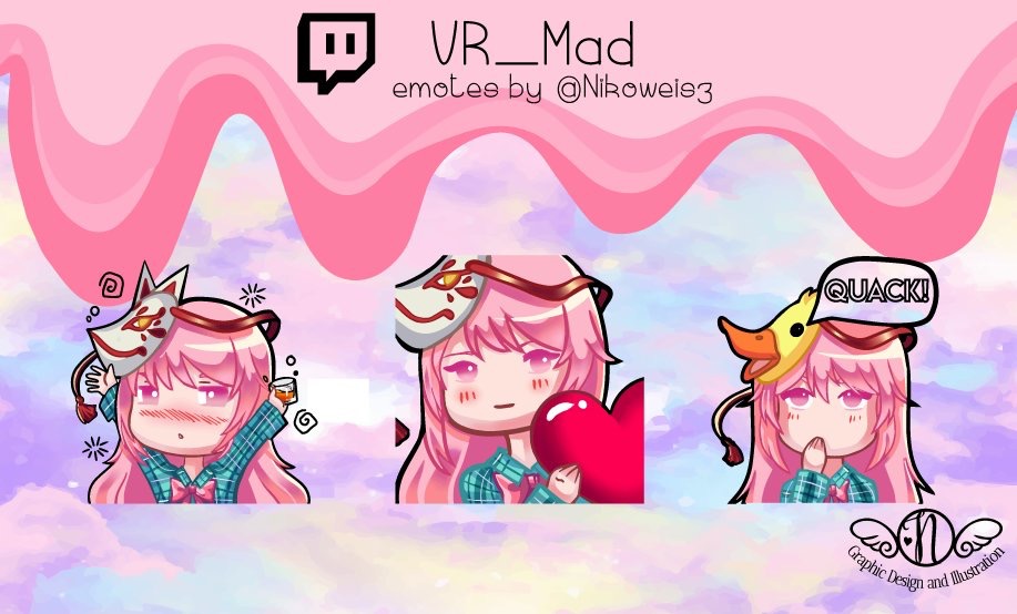 Commission- Twitch Emotes- VR_Mad