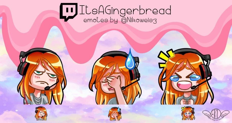 Commission- Twitch Emotes- ItsAGingerbread