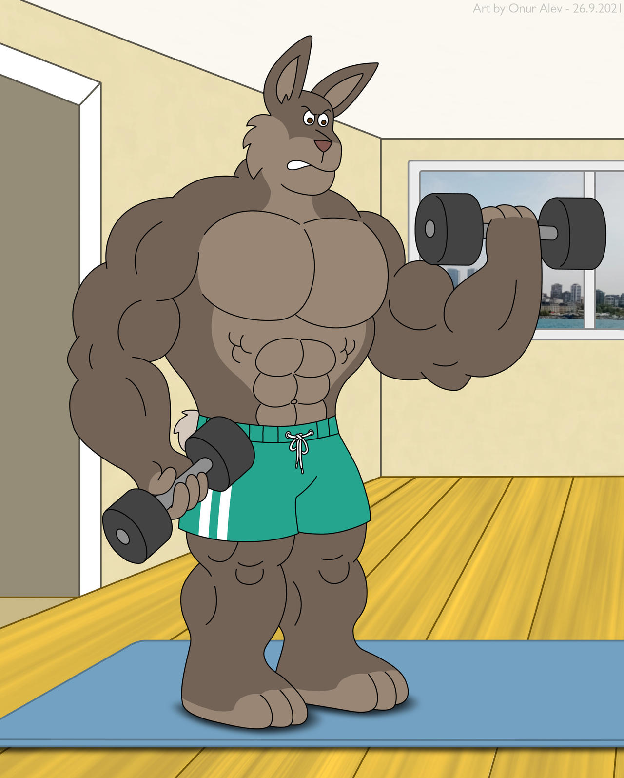 Flexing Rabbit A Rabbit Build His Muscle by napalmhonour on DeviantArt