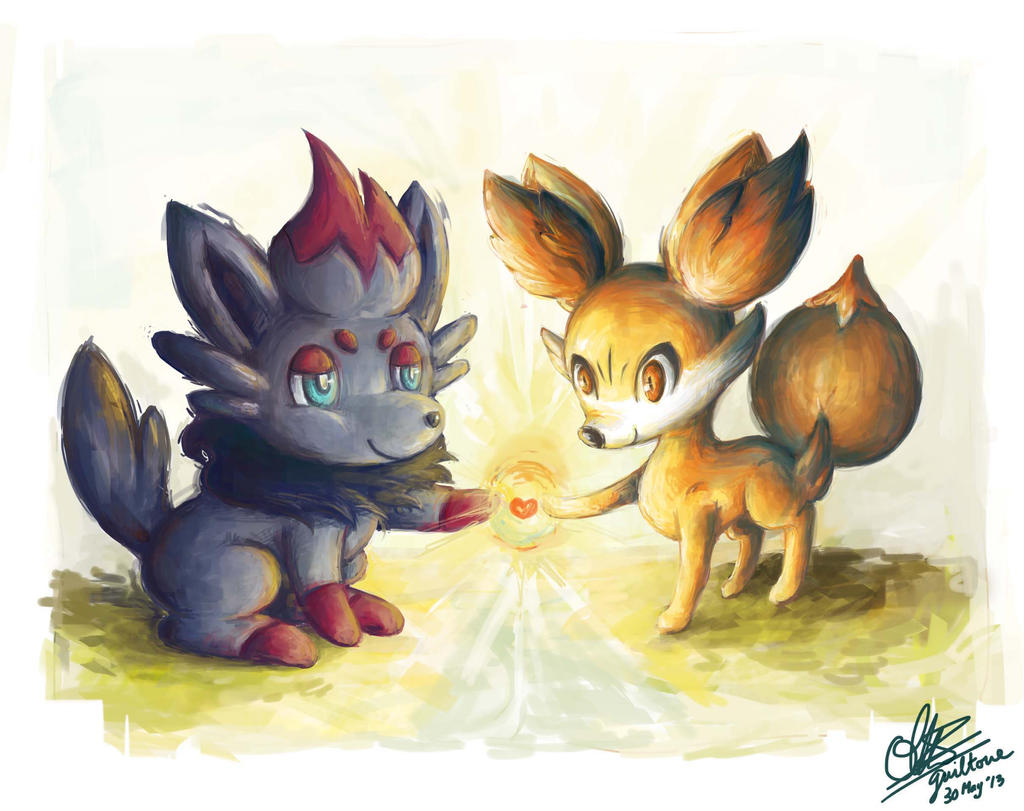 Zorua and Fennekin - Friends Forever