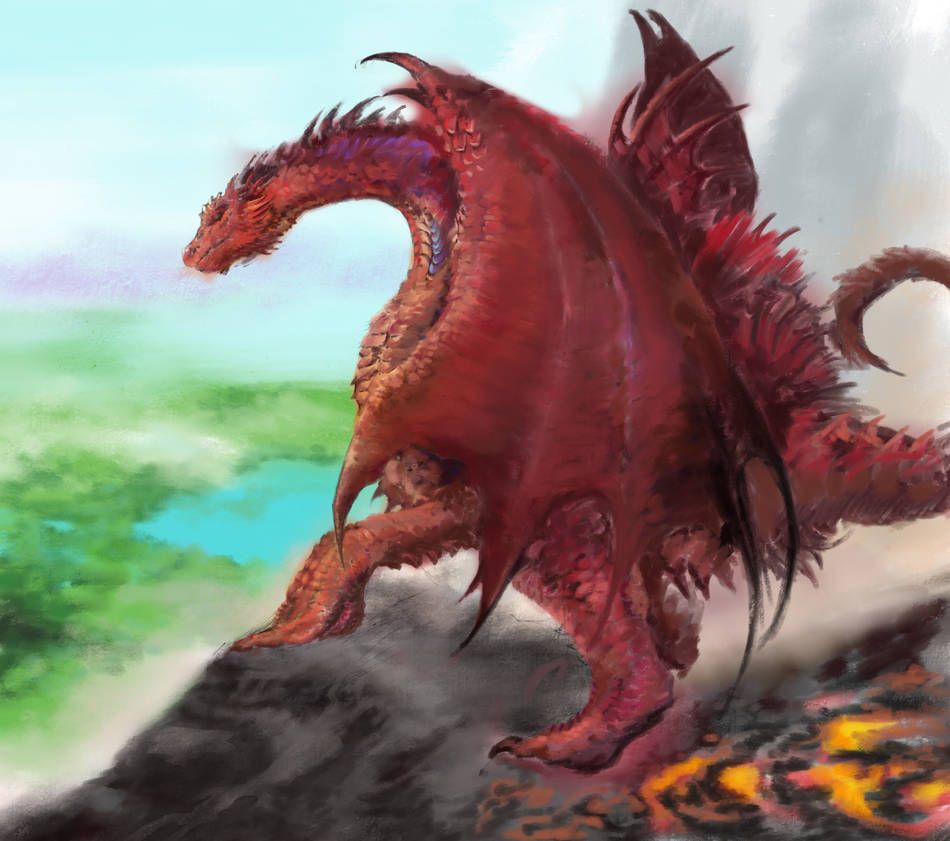 Mountain Fire Drake by PaintingShadow on DeviantArt