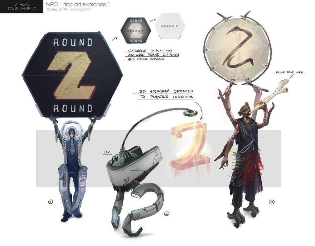 Unreal Tournament 'Ring Girl' Concept by gavinli