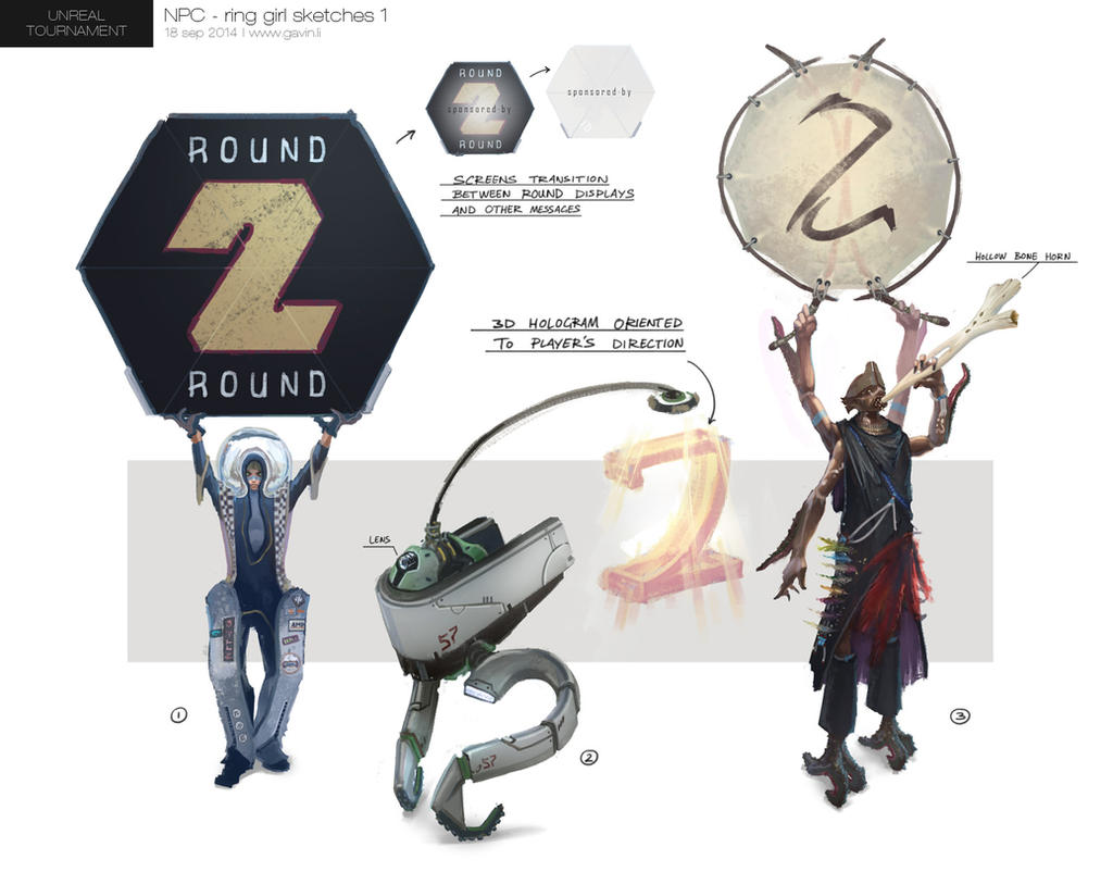 Unreal Tournament 'Ring Girl' Concept by gavinli
